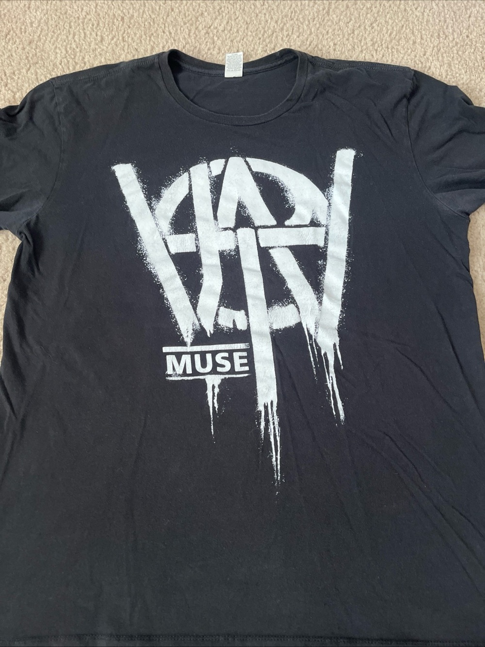 Muse Will Of The People Black Tee with White Drip Logo XL